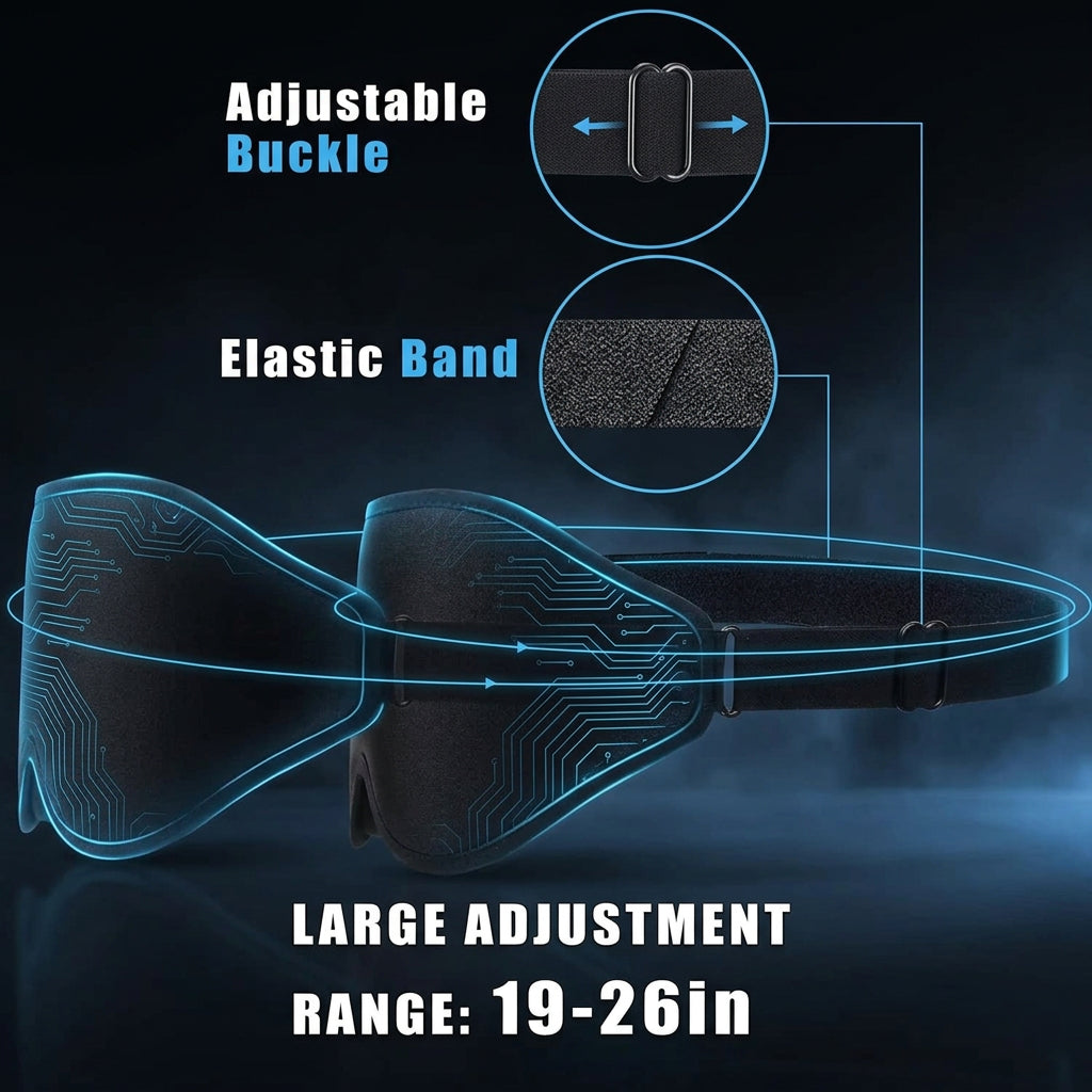 3D Sleep Eye Mask for Sleeping - Insomnia Relief, Light Blocking - Eye Cover - Adjustable Strap ,With Noise Cancelling Earplugs
