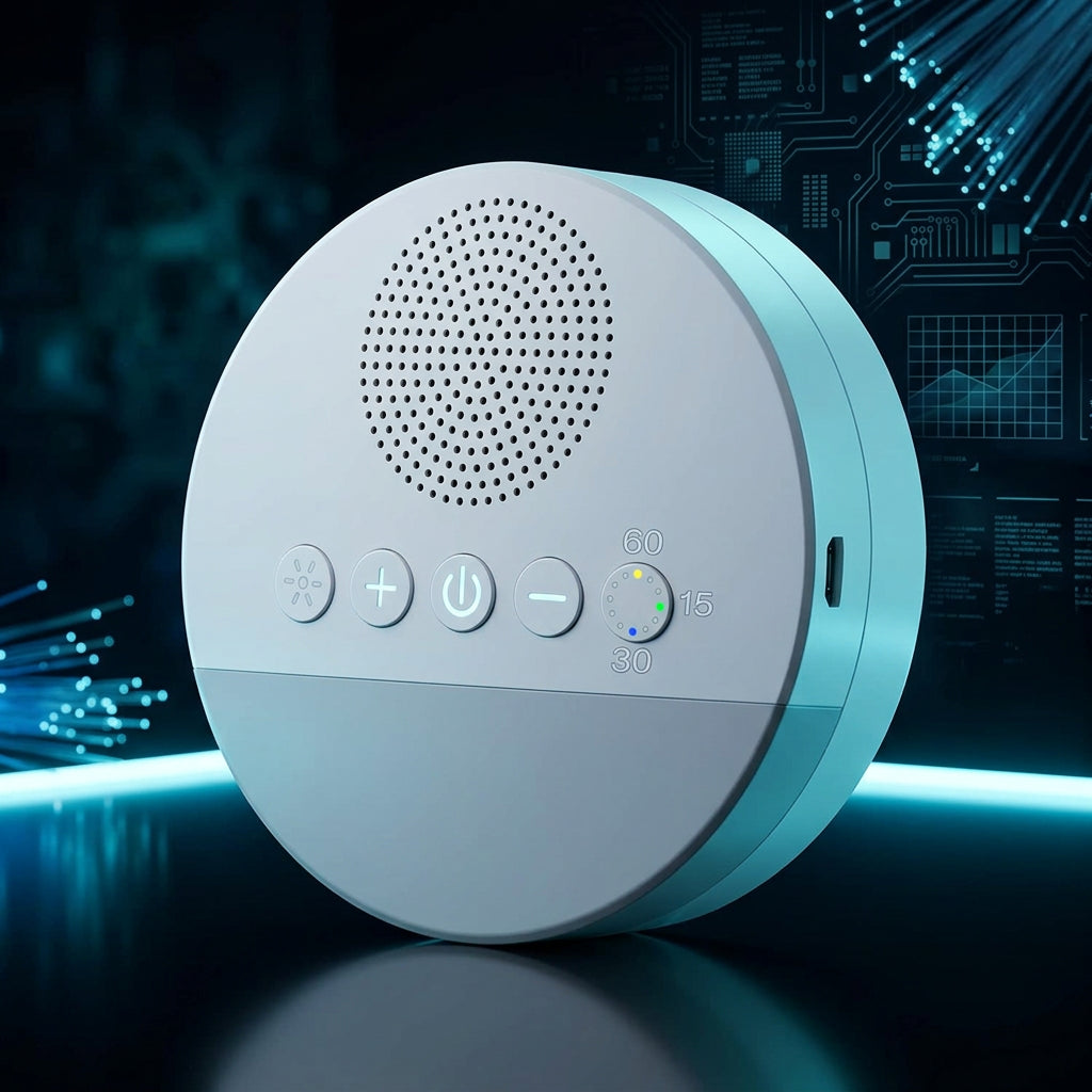 Baby White Noise Machine with Night Light & Intelligent Timing 20 Soothing Sounds USB Rechargeable Sleep Sound Player