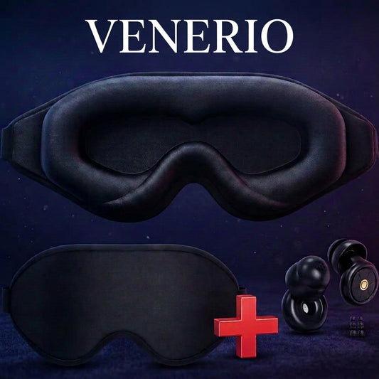 3D Sleep Eye Mask for Sleeping - Insomnia Relief, Light Blocking - Eye Cover - Adjustable Strap ,With Noise Cancelling Earplugs